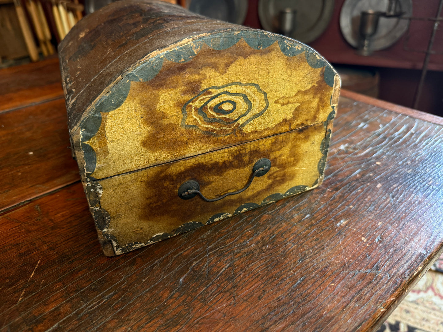 Mid-1800s Small Dome Top Document Box