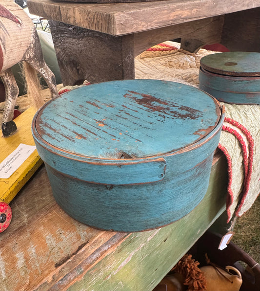 Early Medium Pantry Box in Original Blue Paint