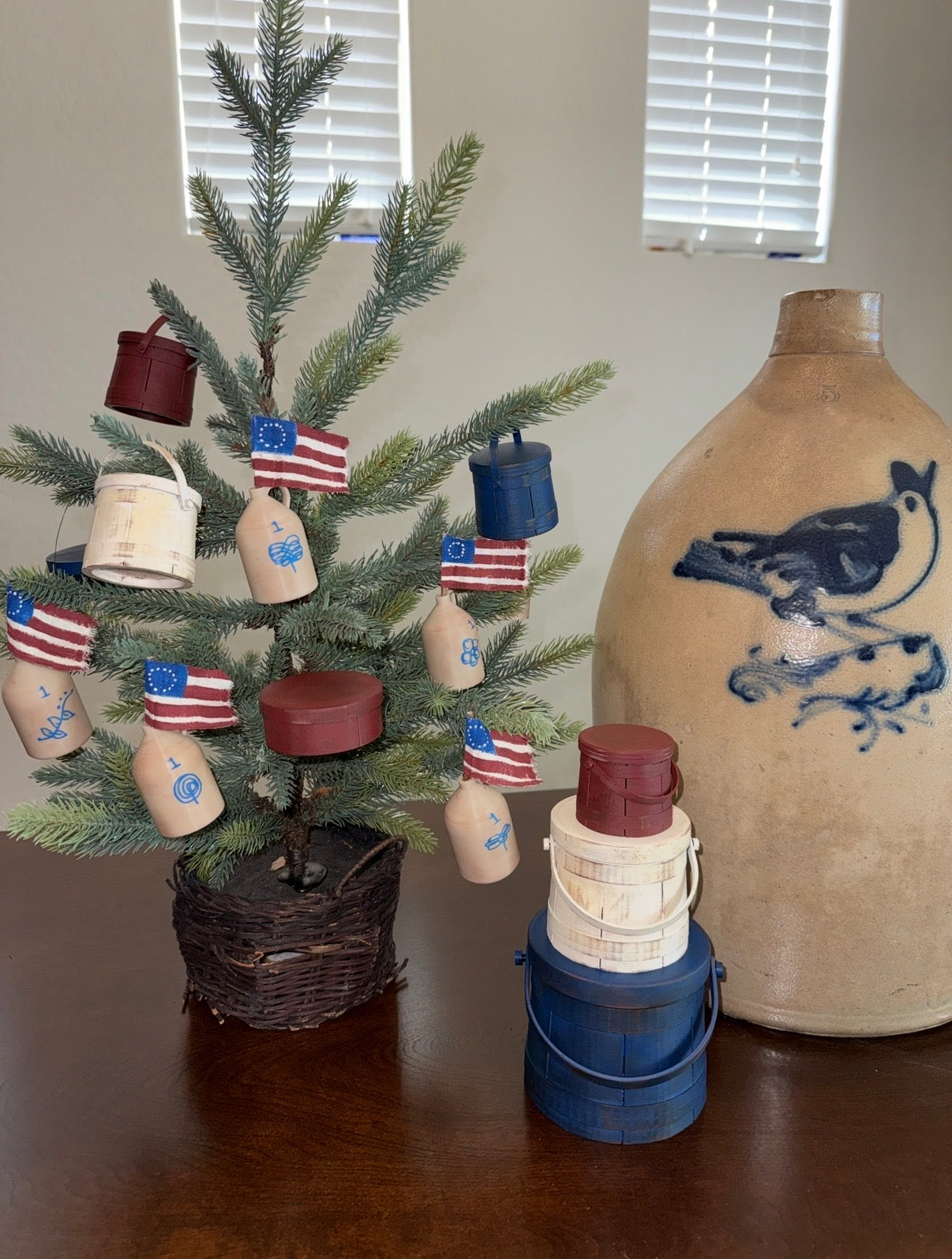 Set of 5 Jug Ornaments with Flags