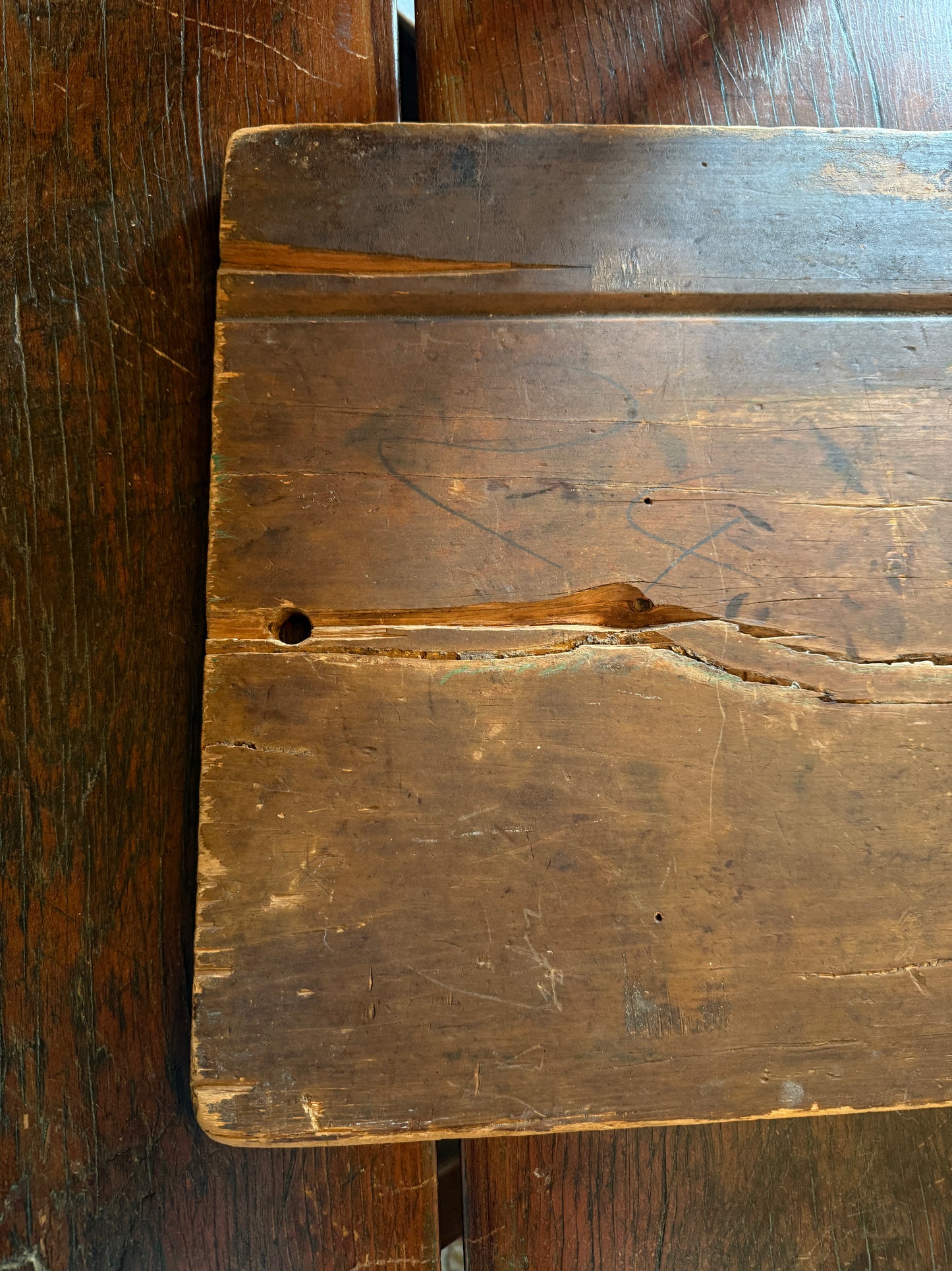 1800s Antique Wooden Checkerboard