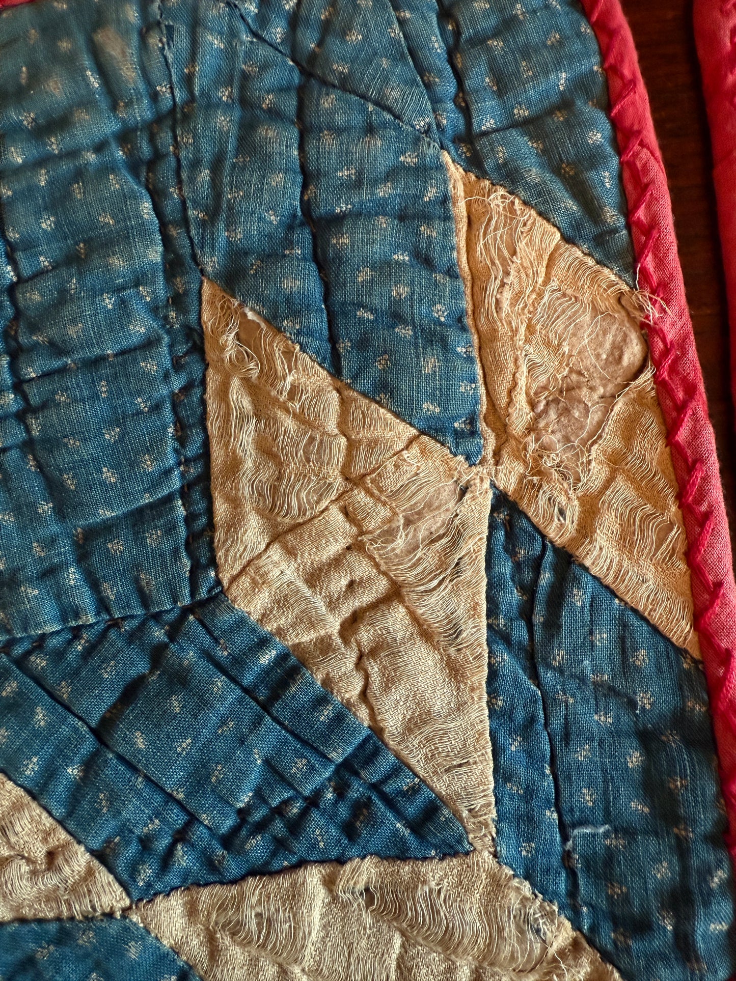 Early 1800s Feather Tree Skirt - A Rare Survivor - 17-1/2”