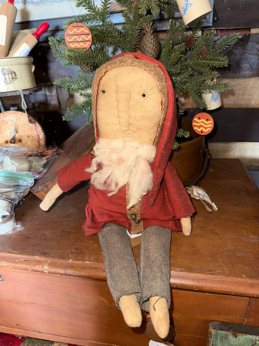 Handmade Primitive Santa - 19”