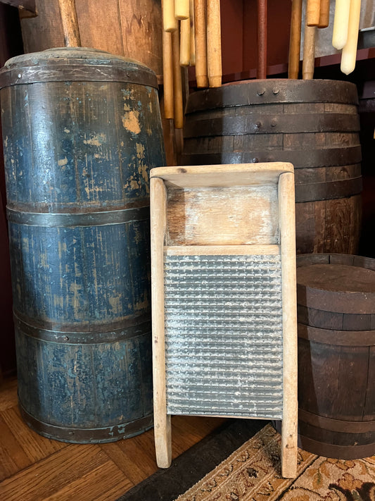 Early Wooden Salesman Sample Washboard “Little Daisy” with Square Nail Construction