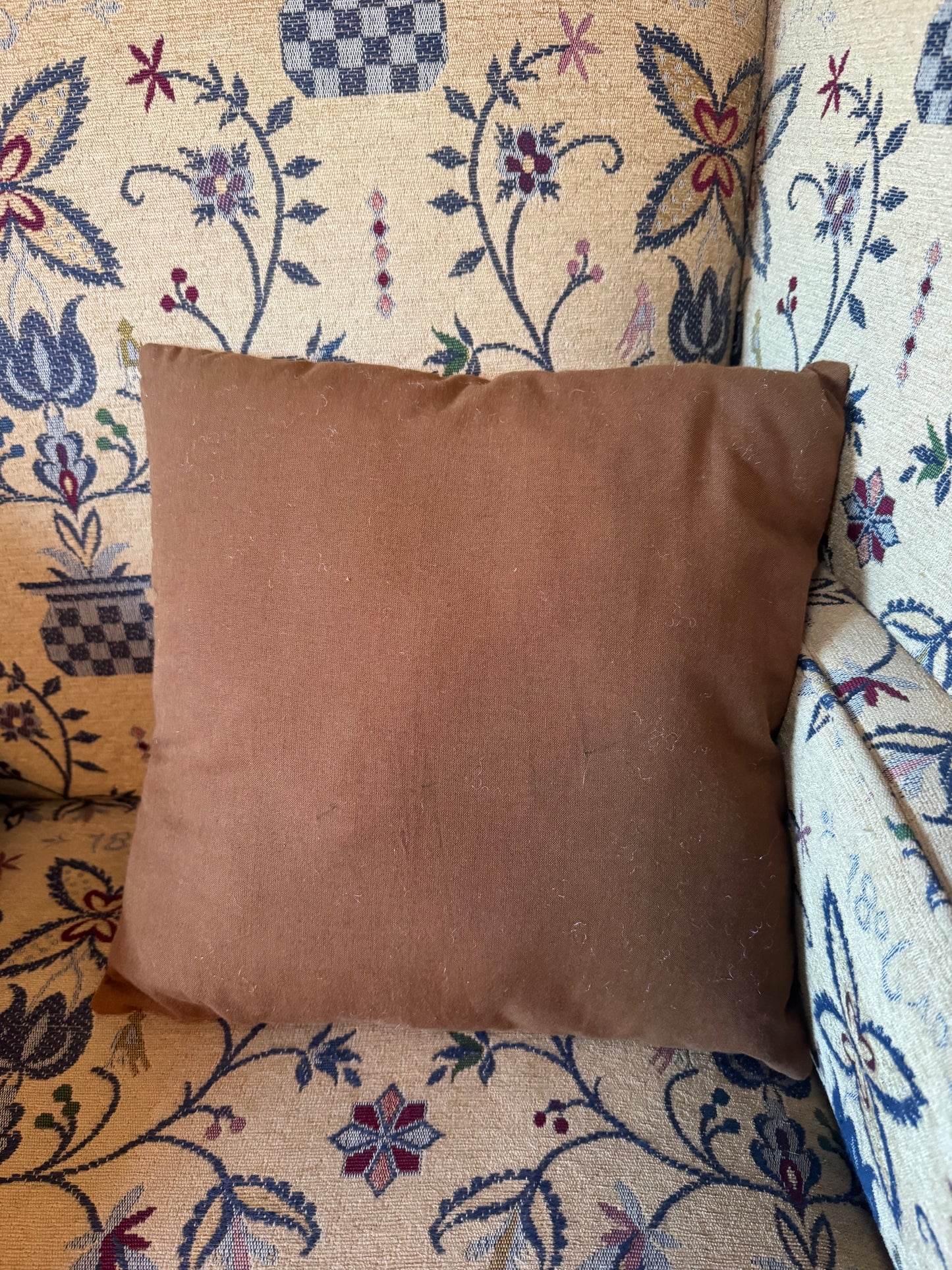 Brown and White Quilted Star Pillow