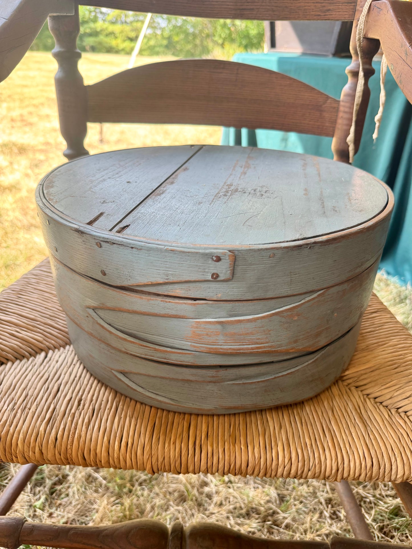 Large Shaker Pantry Box in Original Blue Paint