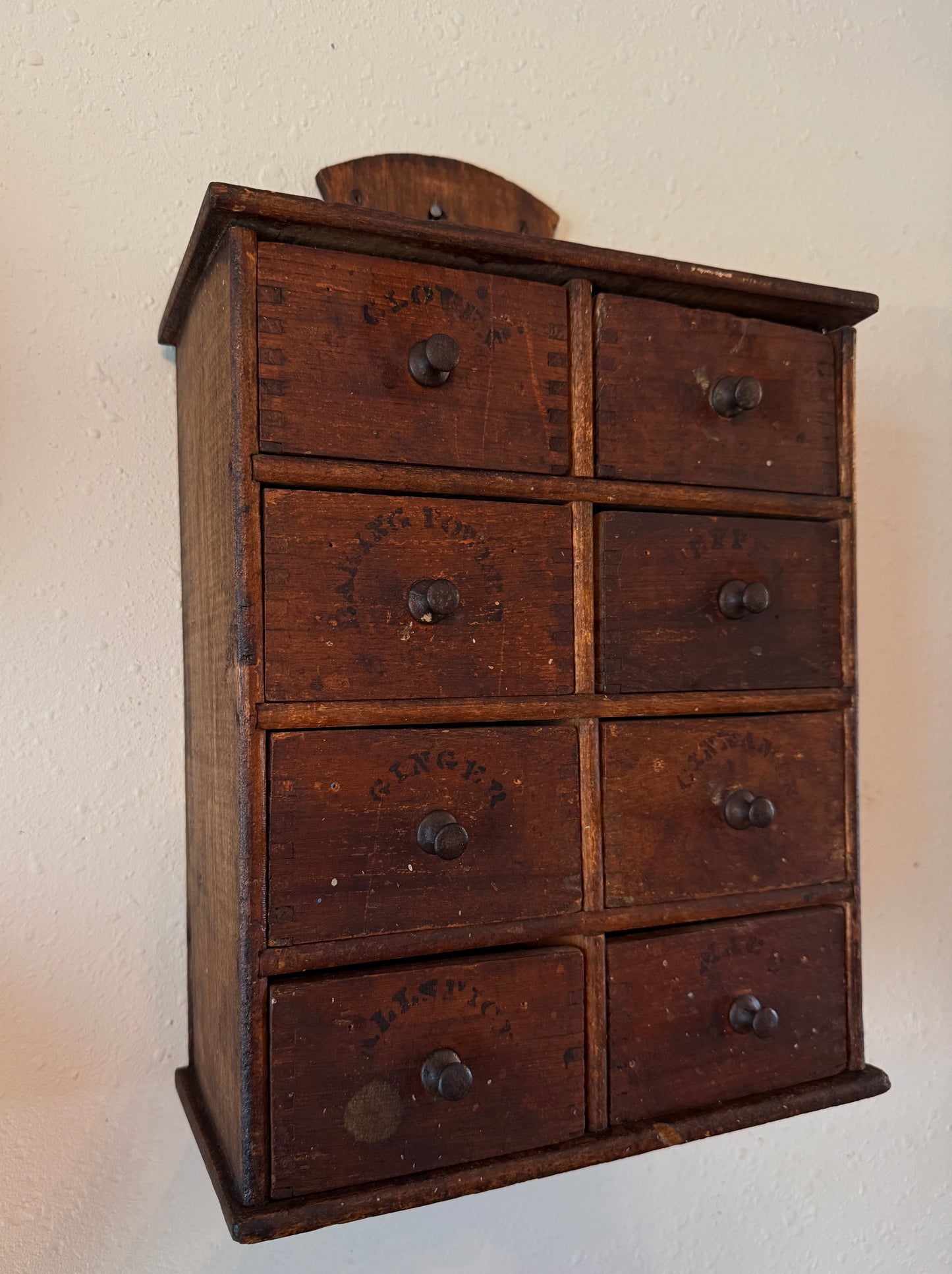 Beautiful Early Antique 8-Drawer Spice Cabinet