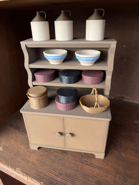 Reproduction Salesman Sample Hoosier Cabinet with Miniatures