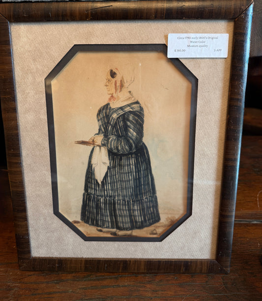 Circa 1790-early 1800s Original Watercolor - Museum Quality
