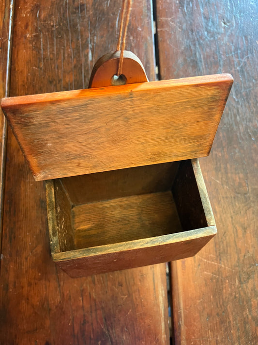 Hanging Wooden Recipe Holder with Traces of Green Paint