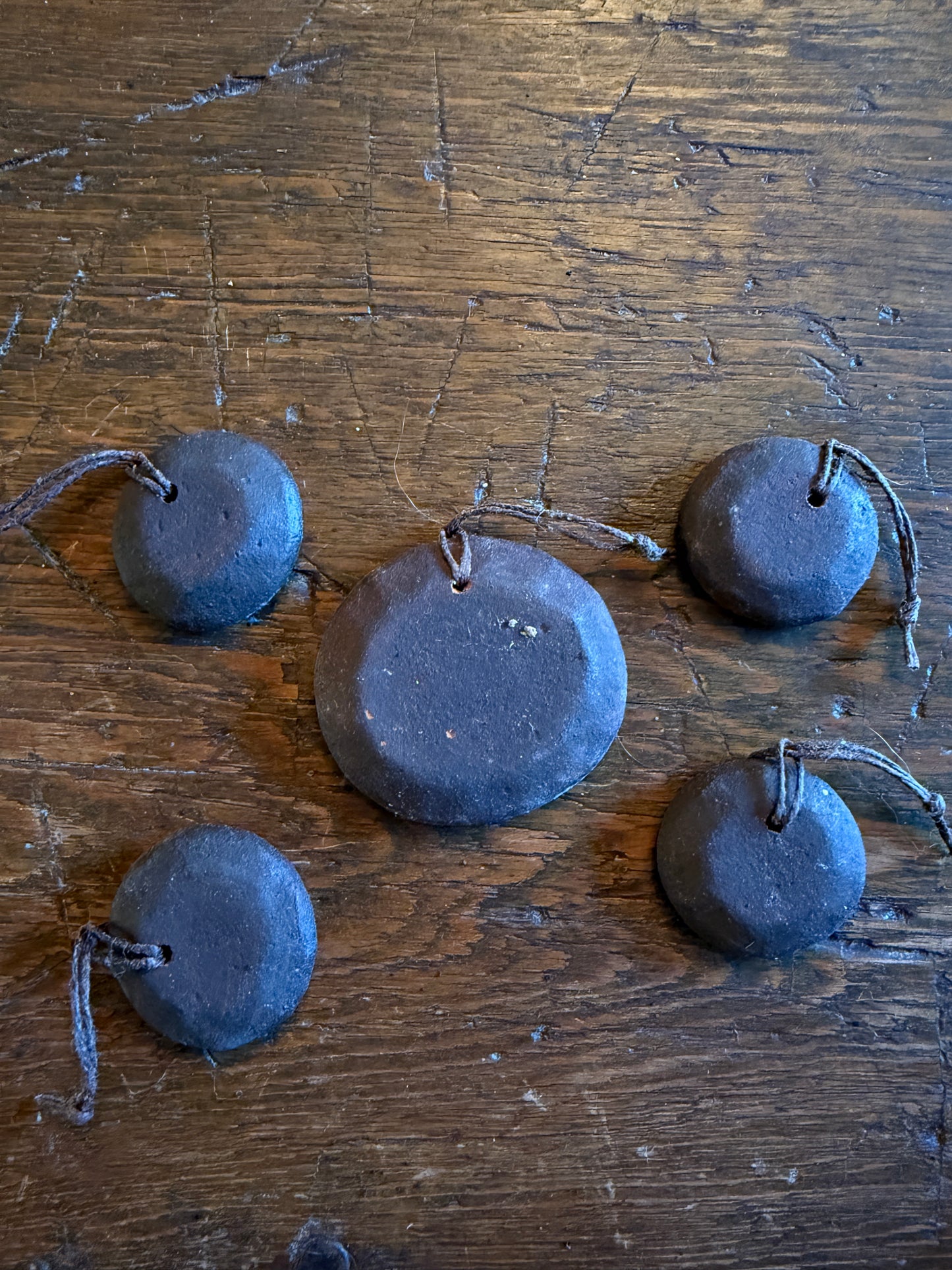 Set of 5 Clay Christmas Ornaments