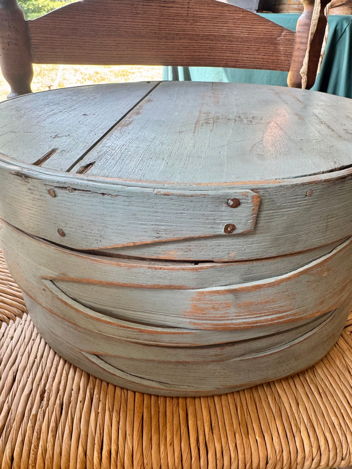 Large Shaker Pantry Box in Original Blue Paint