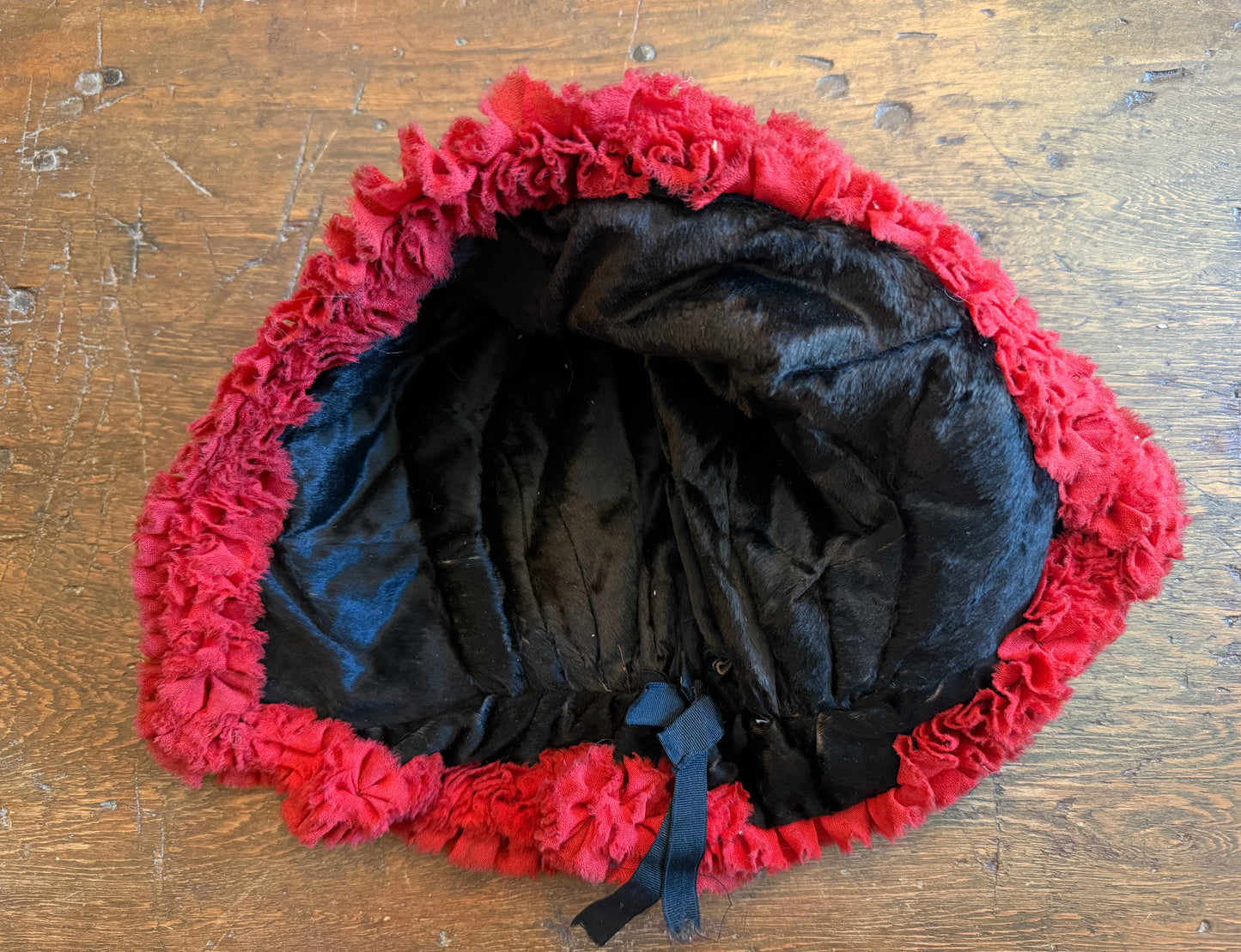 Antique Winter Bonnet (Victorian, c. 1860s–1880s) For Child or Young Woman