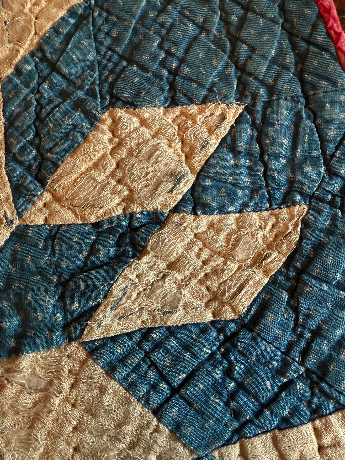 Early 1800s Feather Tree Skirt - A Rare Survivor - 17-1/2”