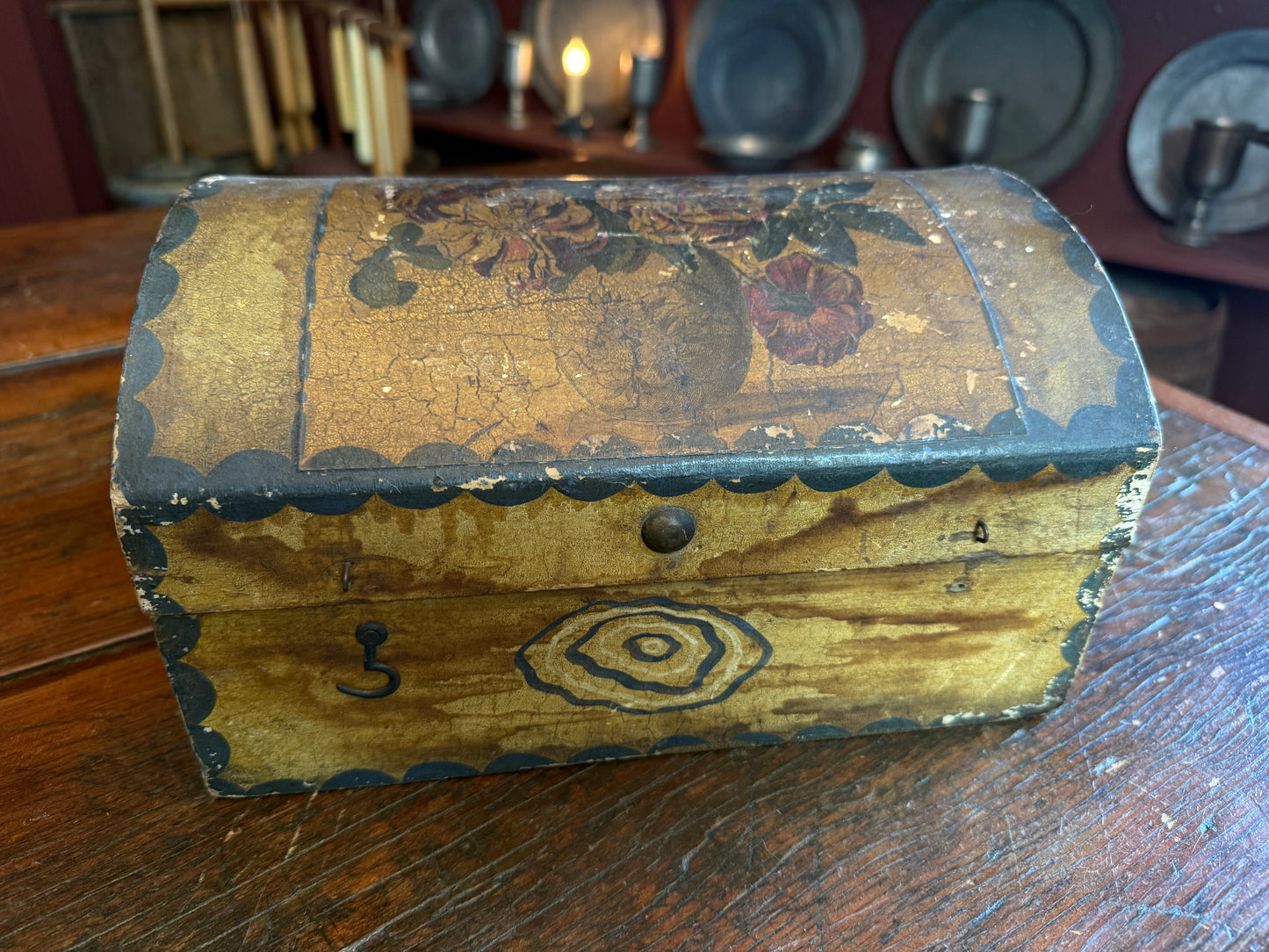 Mid-1800s Small Dome Top Document Box