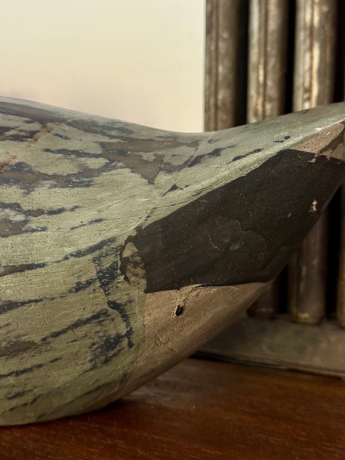 Mid-20th-Century Folk Art Duck Decoy; Hand-Carved & Original Paint