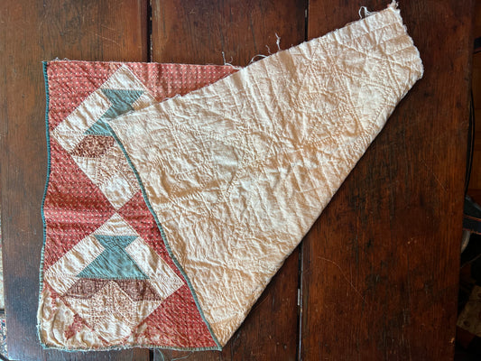 Basket pattern quilt fragment, c. 1860–1885