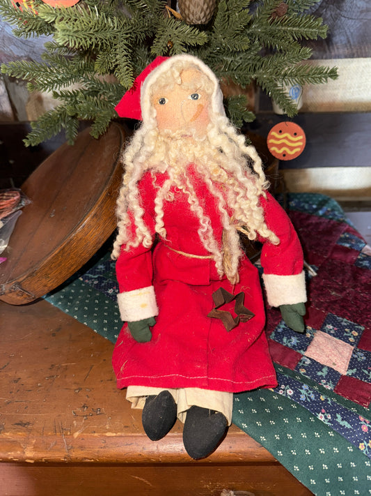 Handmade Primitive Santa with Star