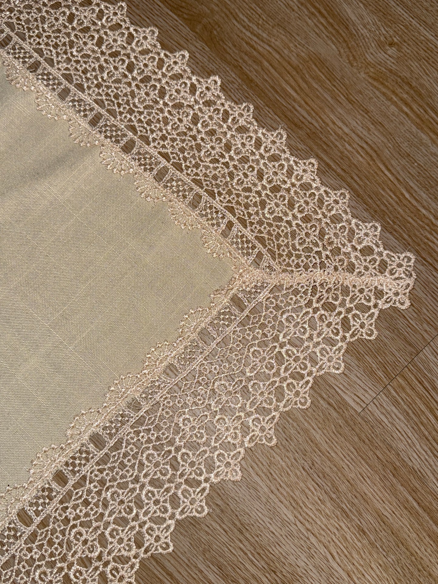 Beautiful Crocheted Vintage Linen Table Square