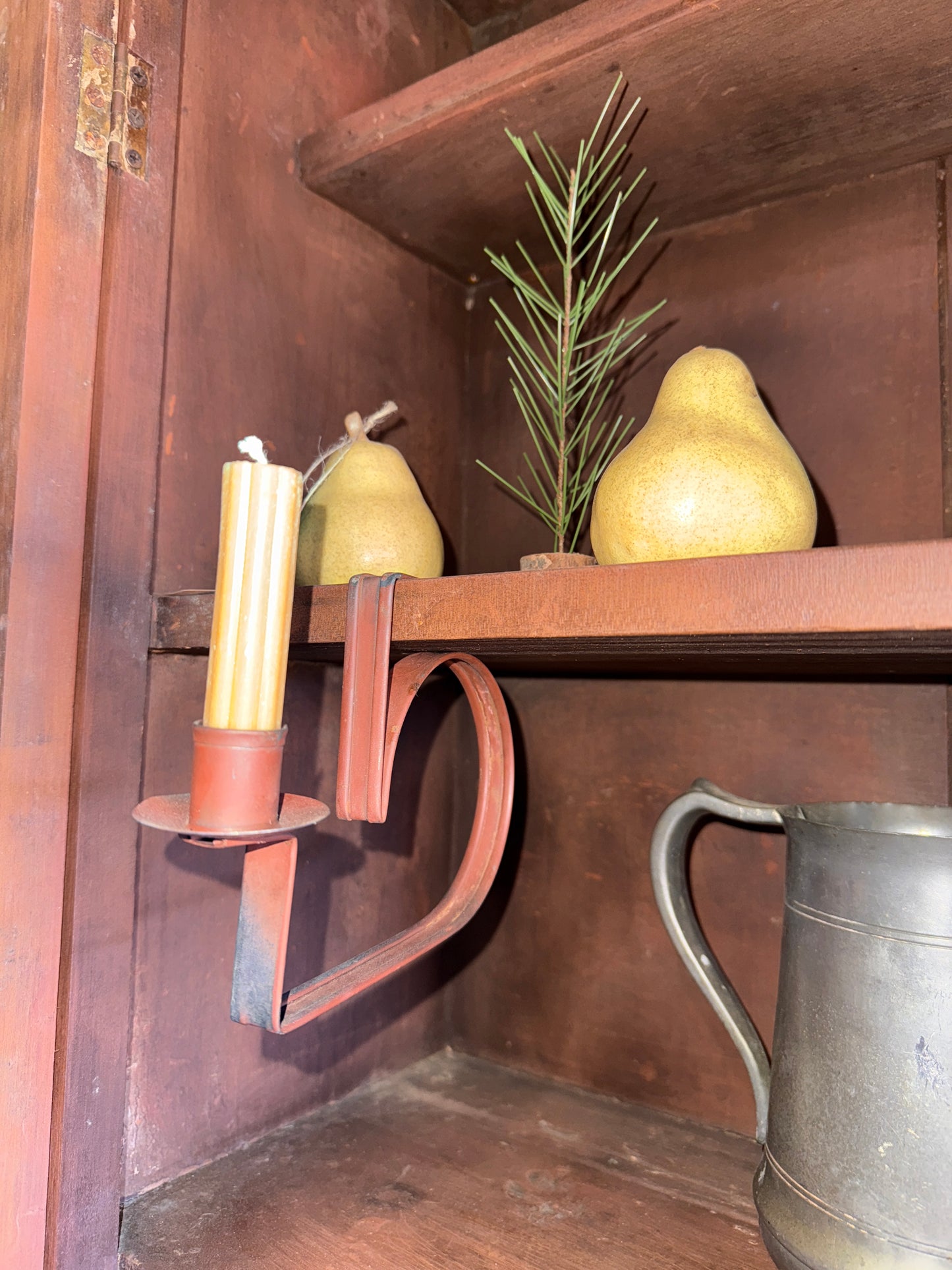 Shelf Mount Tin Candle Holder