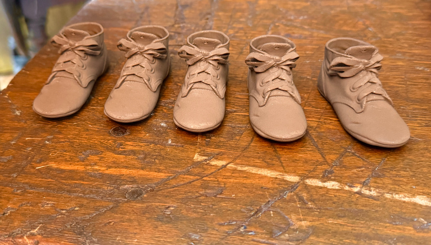 Little Shoes of Yesterday: Set of 5 Miniature Children's Shoe Ornaments