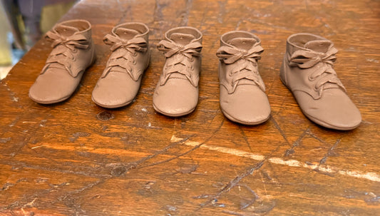 Little Shoes of Yesterday: Set of 5 Miniature Children's Shoe Ornaments