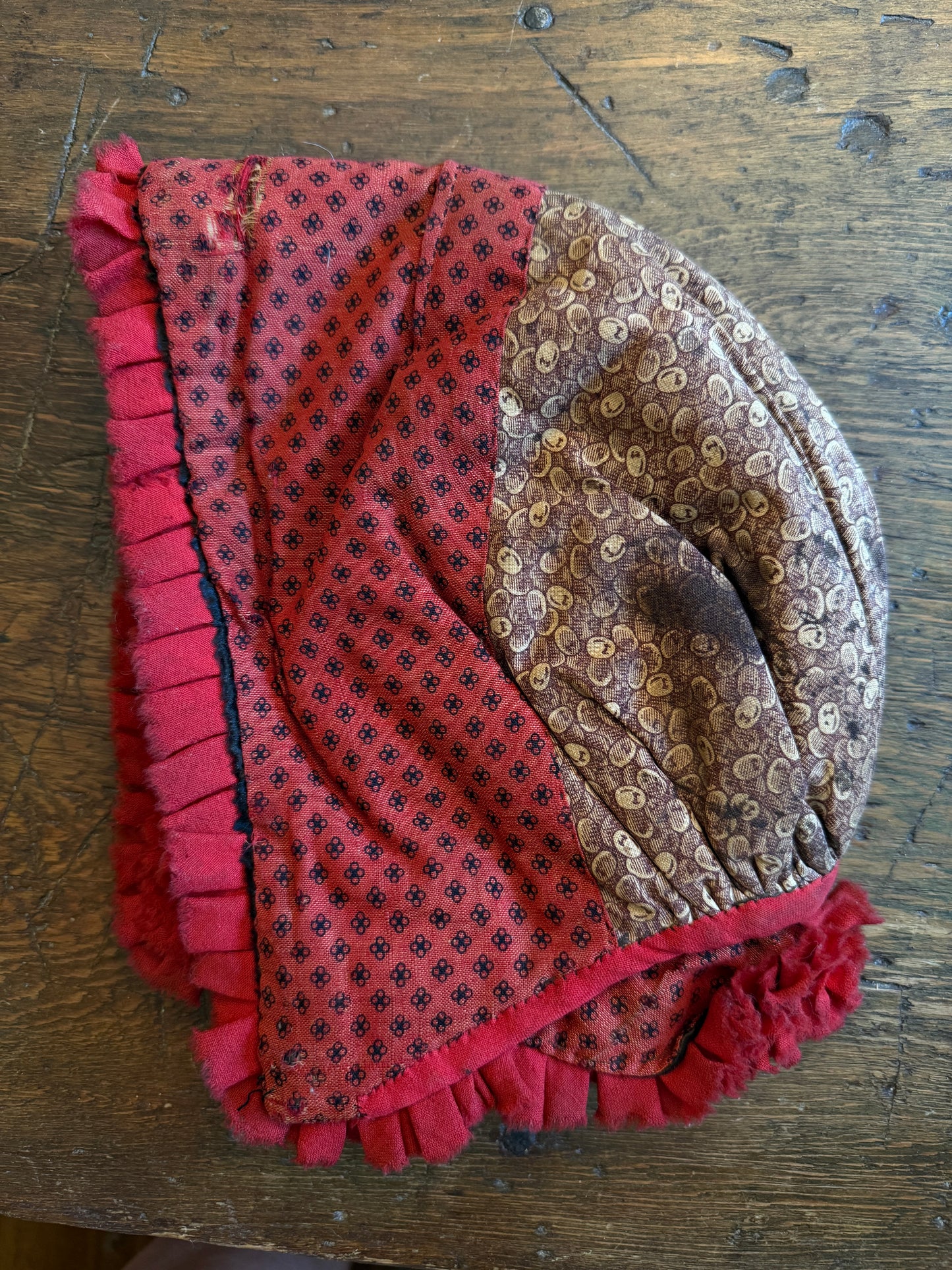 Antique Winter Bonnet (Victorian, c. 1860s–1880s) For Child or Young Woman
