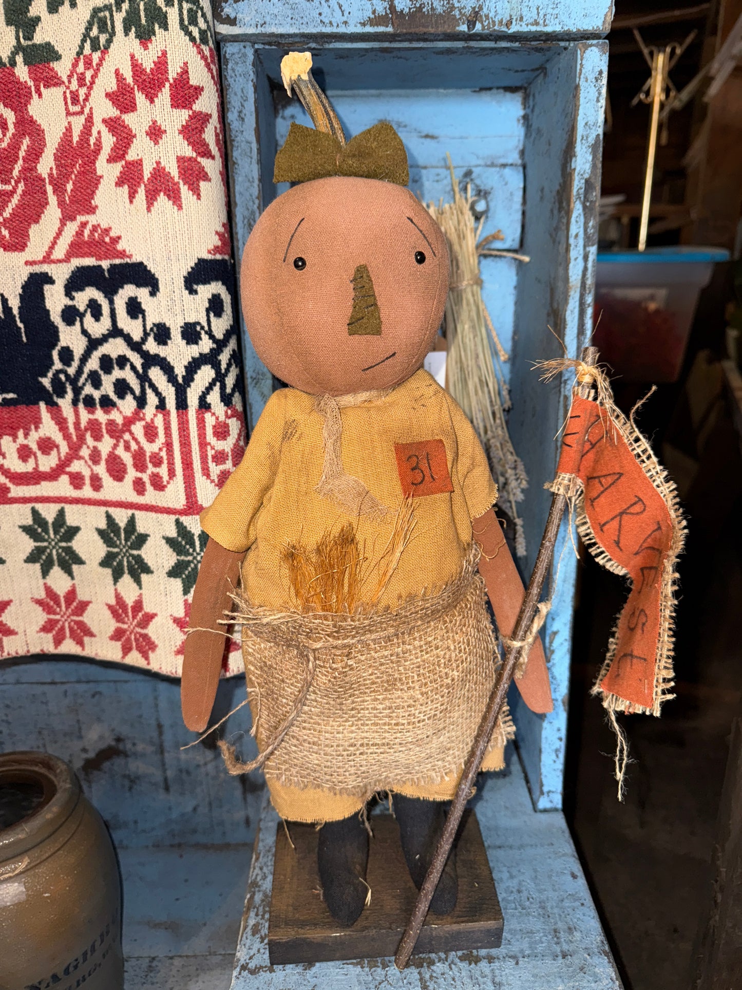 Handmade Pumpkin Fall Harvest Doll