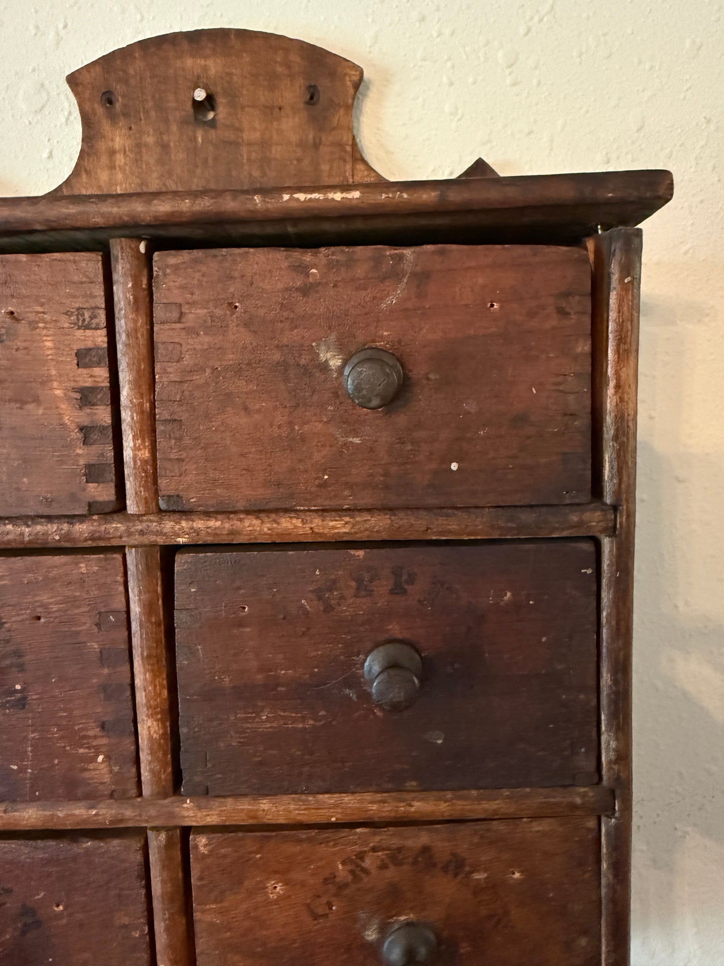 Beautiful Early Antique 8-Drawer Spice Cabinet