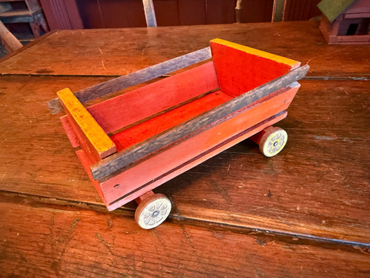 Painted Folk Art Toy Cart