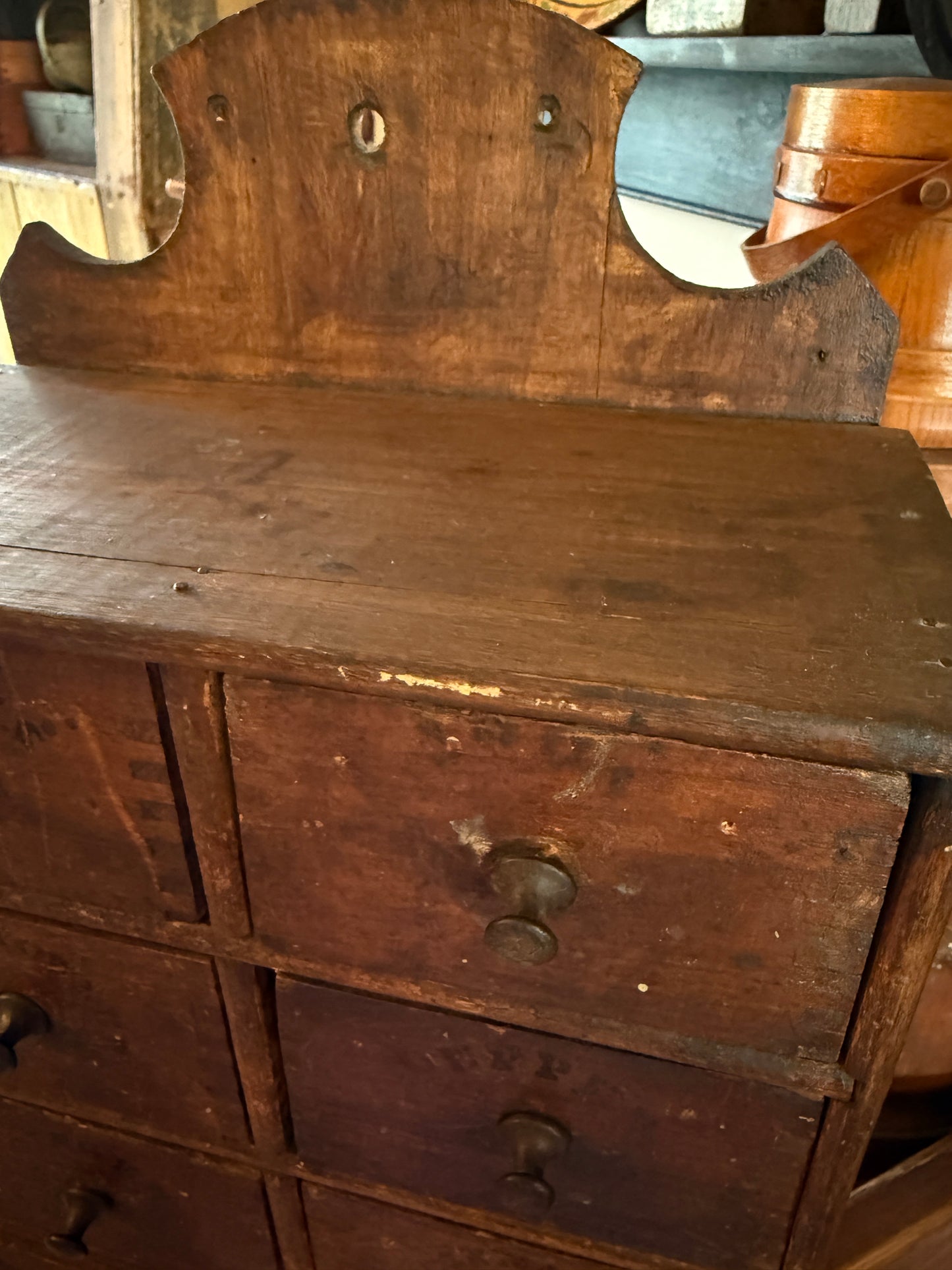 Beautiful Early Antique 8-Drawer Spice Cabinet