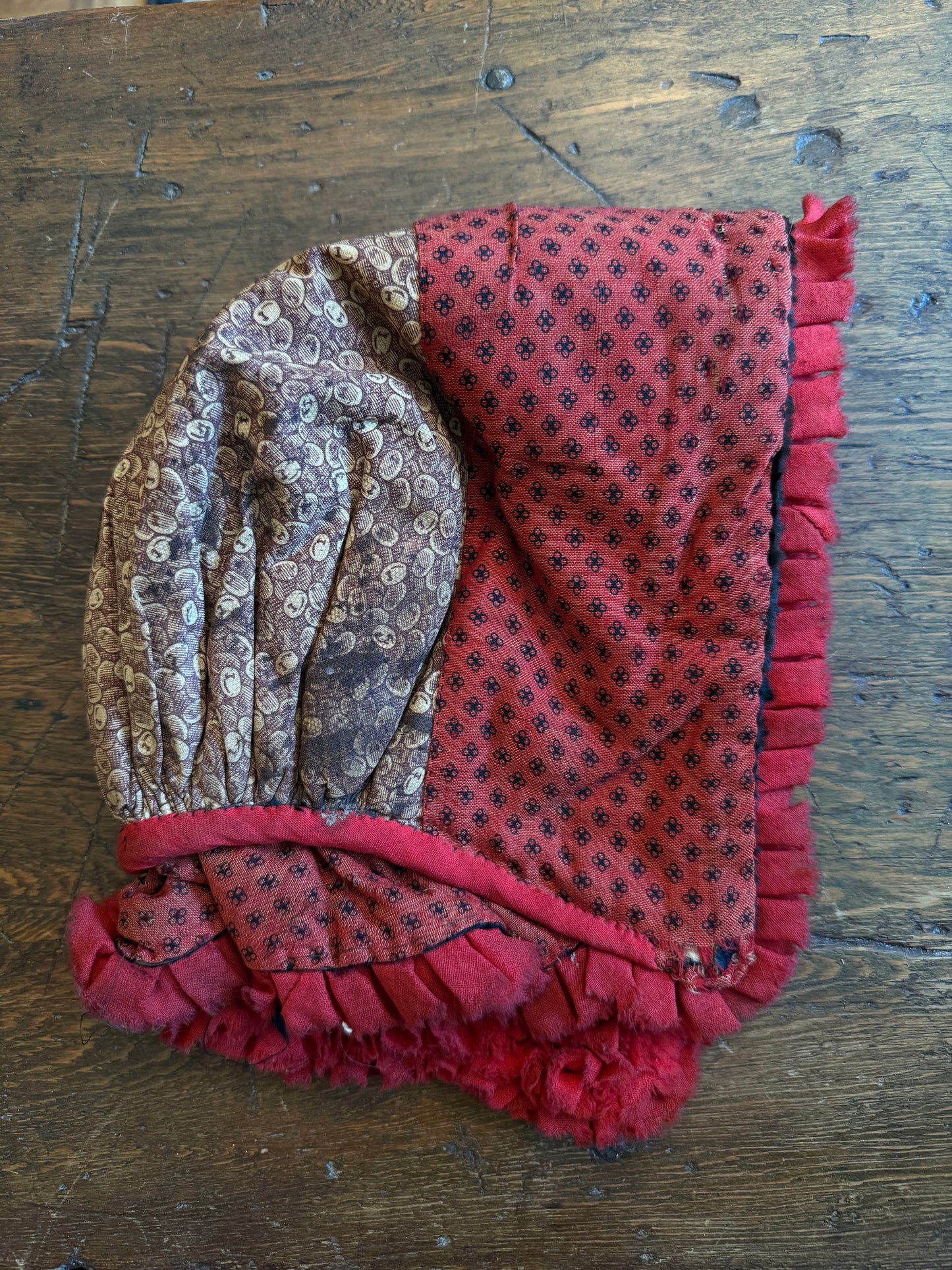 Antique Winter Bonnet (Victorian, c. 1860s–1880s) For Child or Young Woman