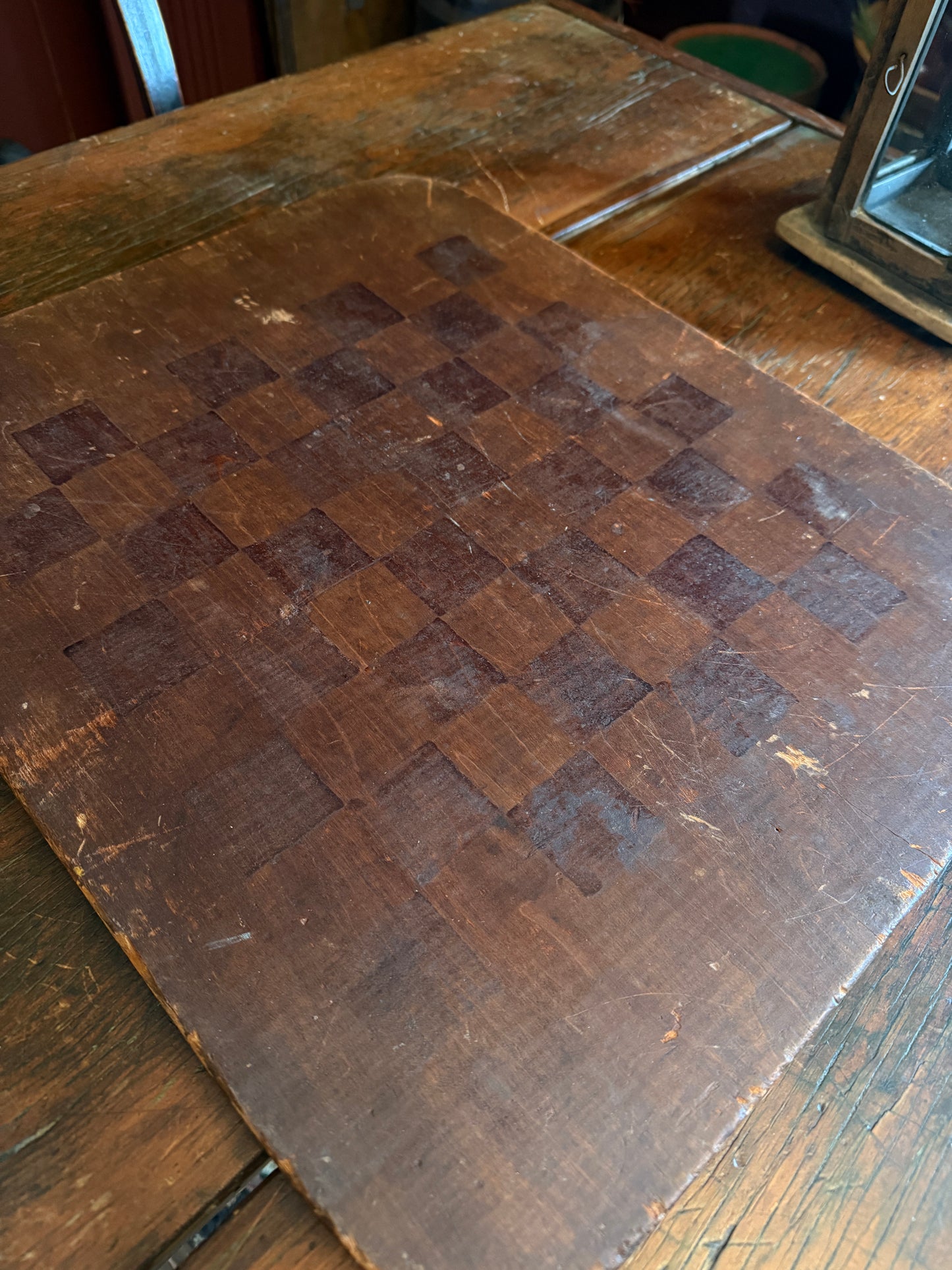 1800s Antique Wooden Checkerboard