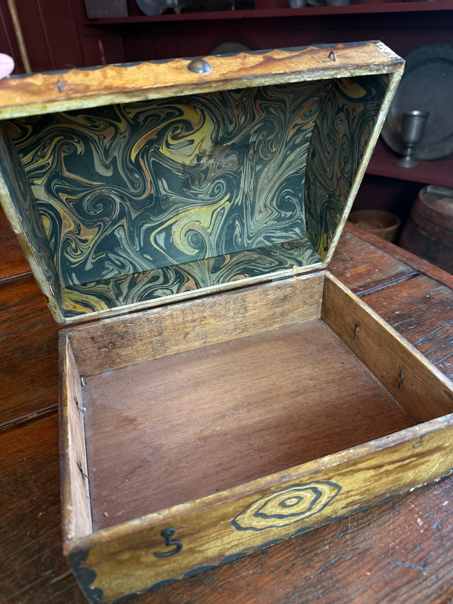 Mid-1800s Small Dome Top Document Box