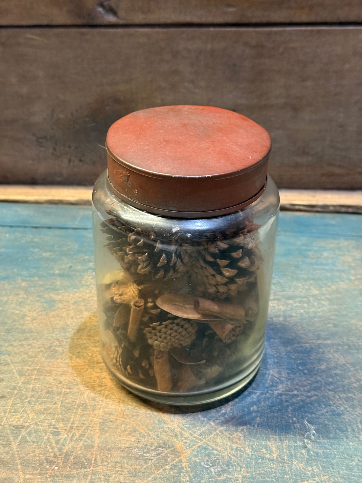 6” tall Apothecary Jar with Contents