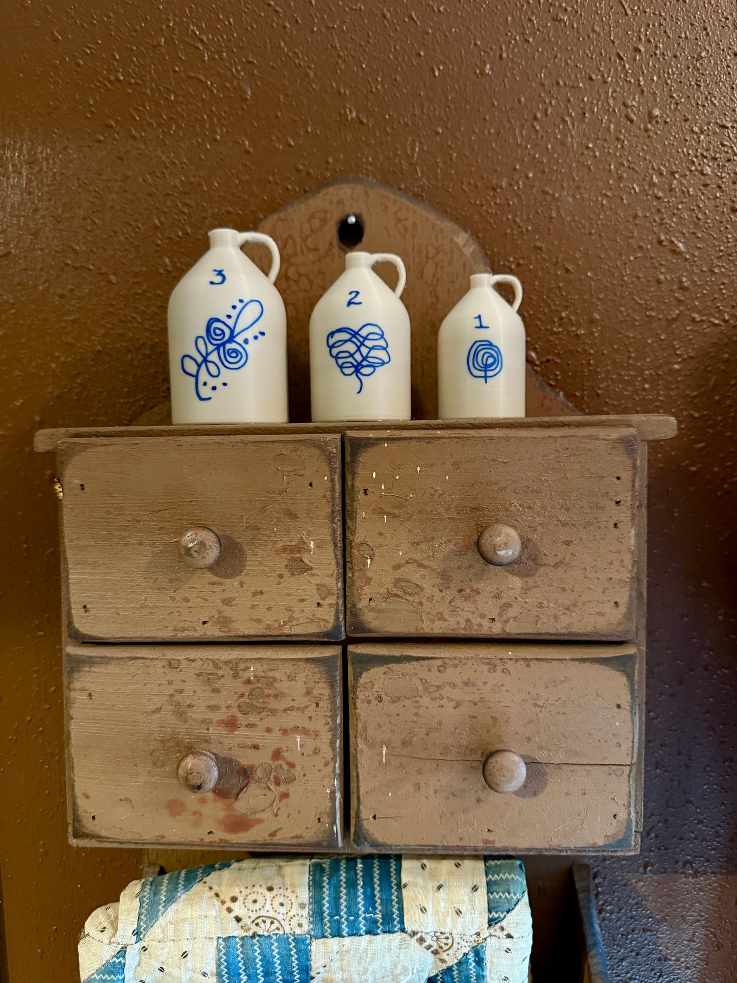 Set of 3 Faux Stoneware Jugs (New Design)