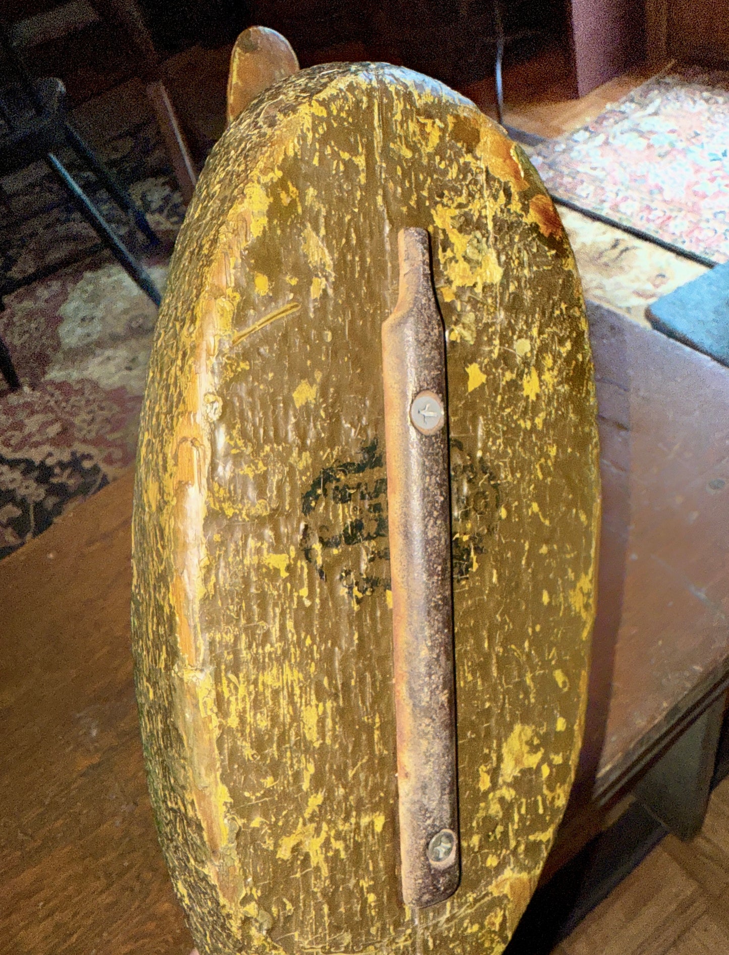 Early 1900s Mason Duck Decoy With Early Green and Brown Paint