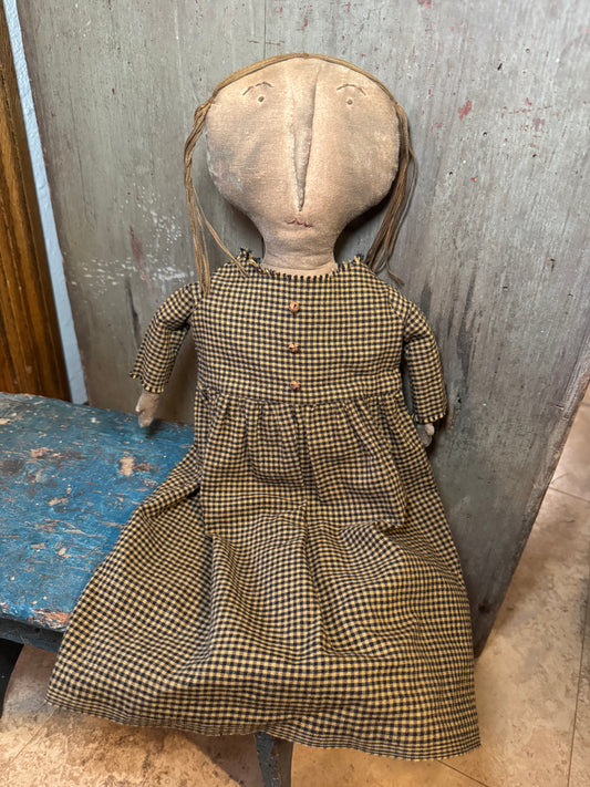 Mustard Gingham Rag Doll (2 Versions Available)