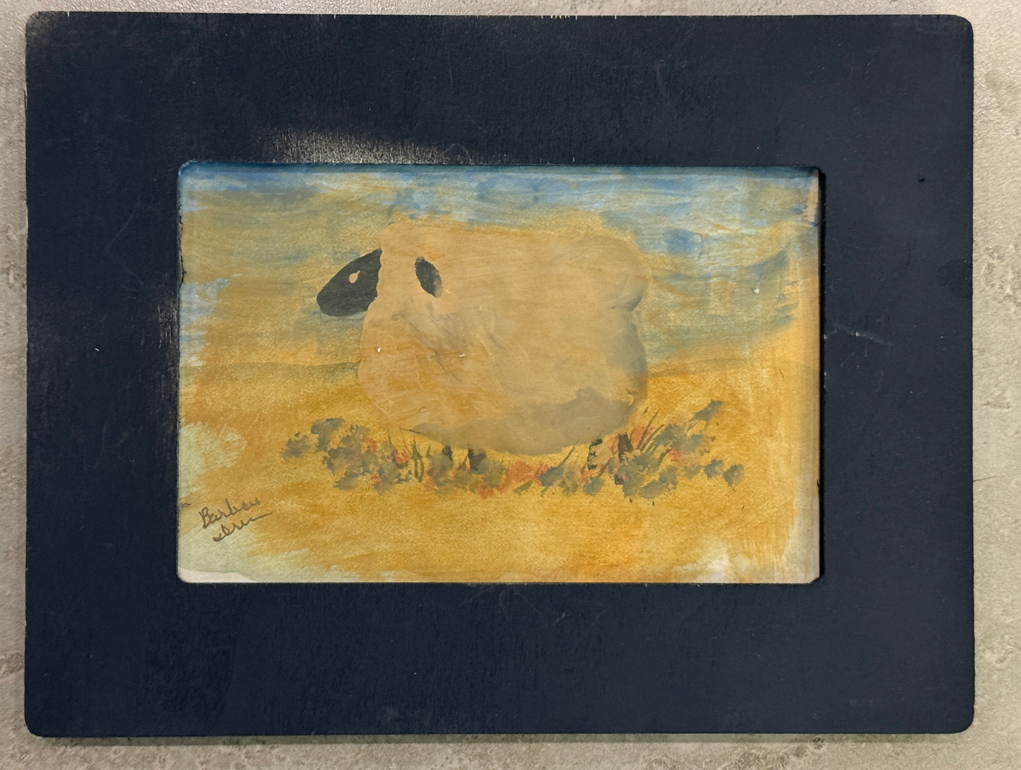 Barbara Irwin Folk Art Sheep Painting