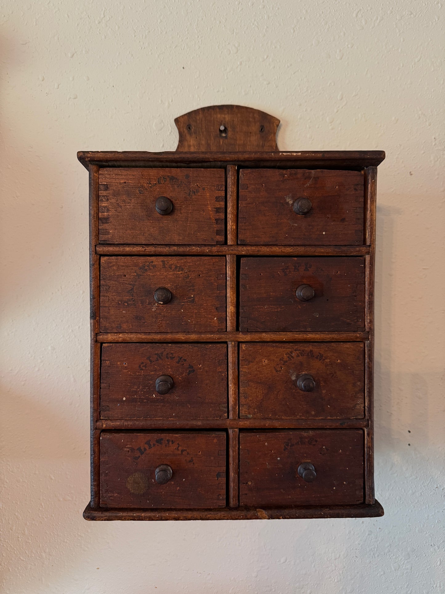 Beautiful Early Antique 8-Drawer Spice Cabinet