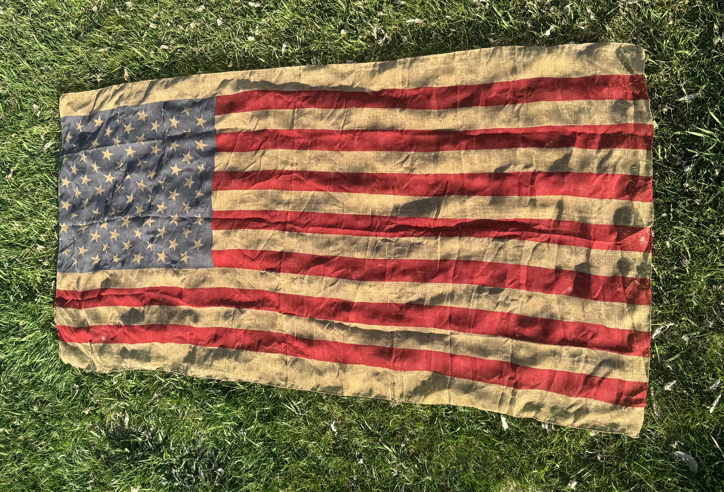 Tea Stained American Flag Mantle Scarf