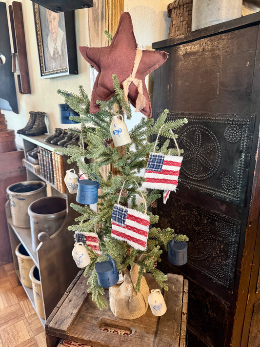 Fabric Flag Ornaments (Set of 5)