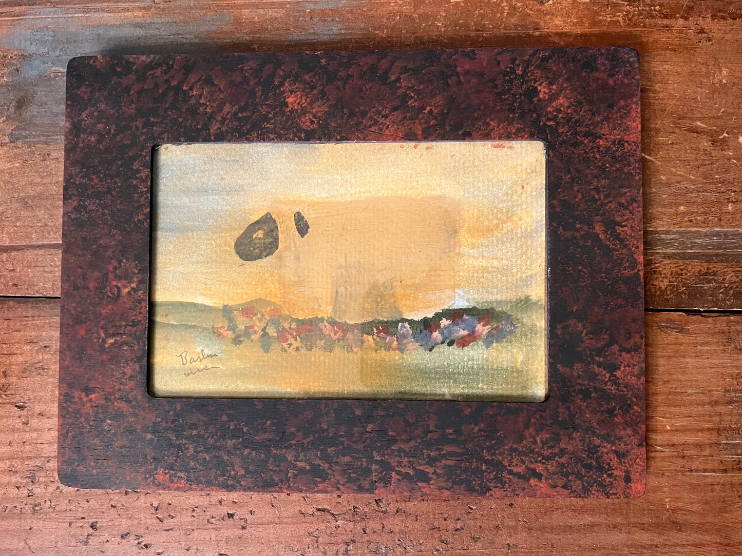 Barbara Irwin Folk Art Sheep Painting