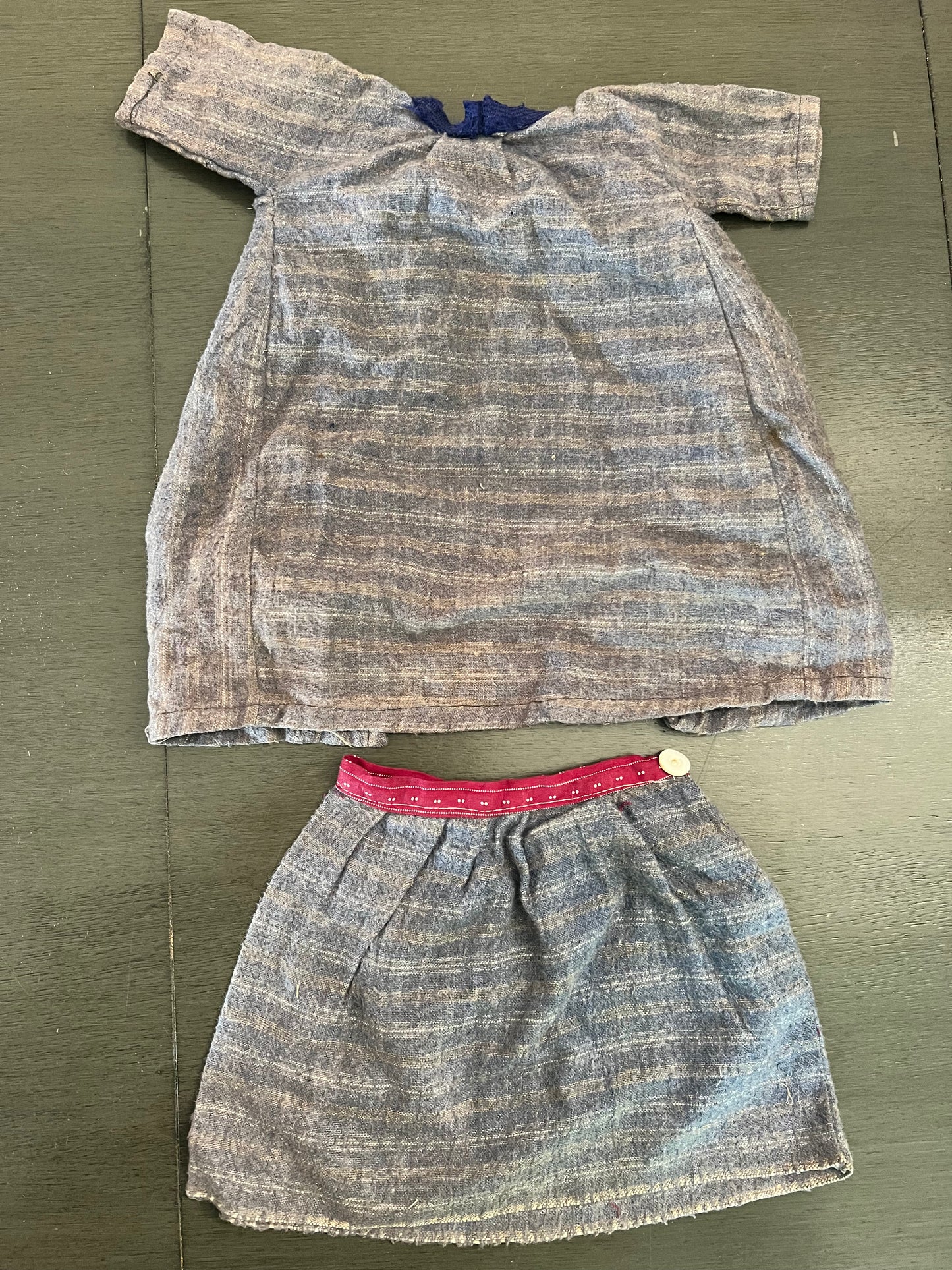 2 Piece Blue Homespun Matching Set