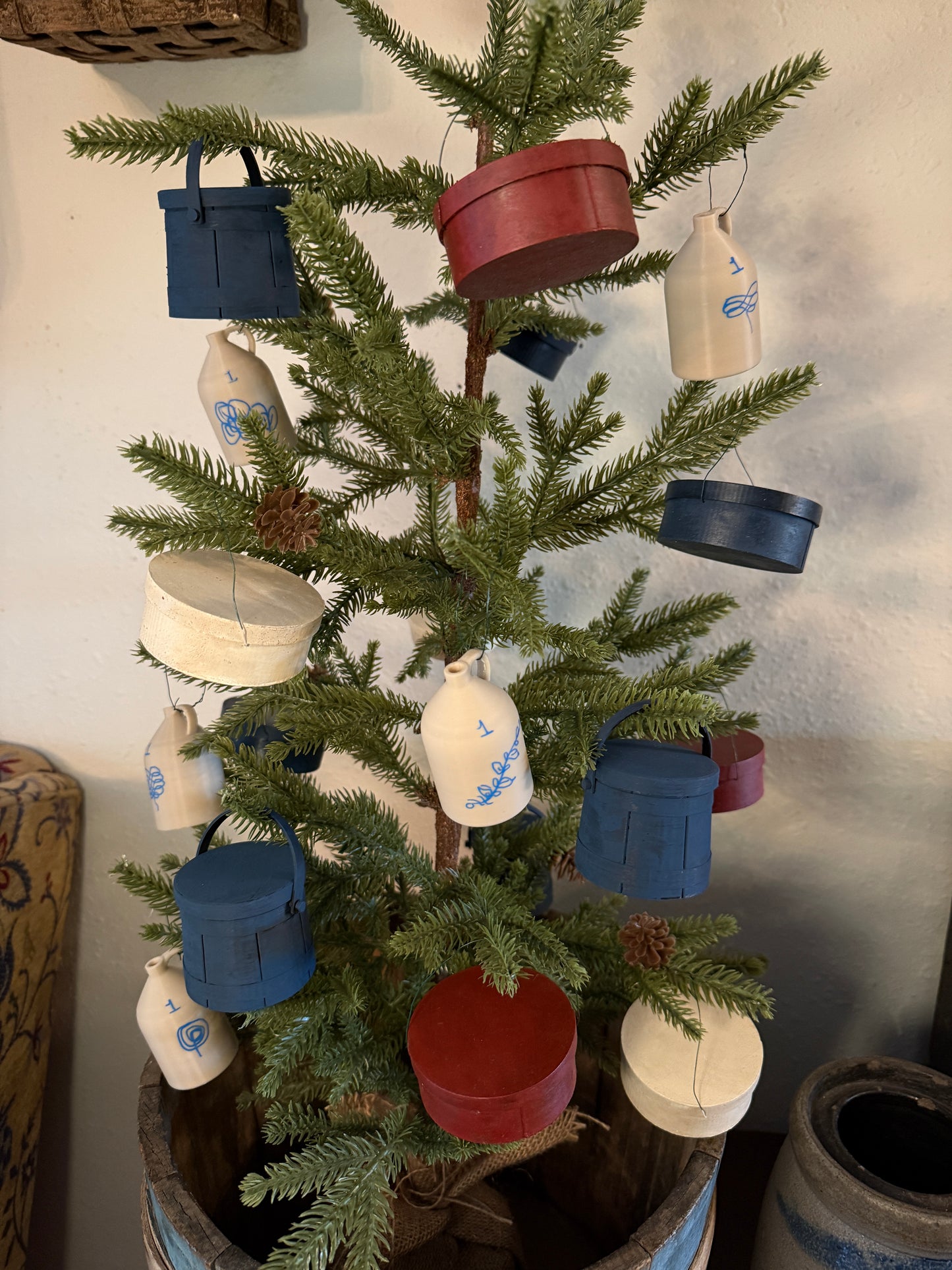 Set of 3 Red, White and Blue Pantry Box Ornaments