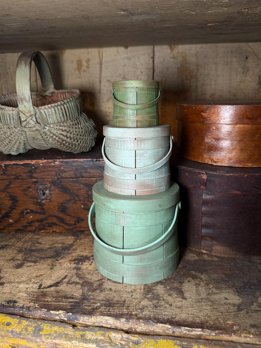 Shades of Green ~ Firkin Stack ~ Set of 3