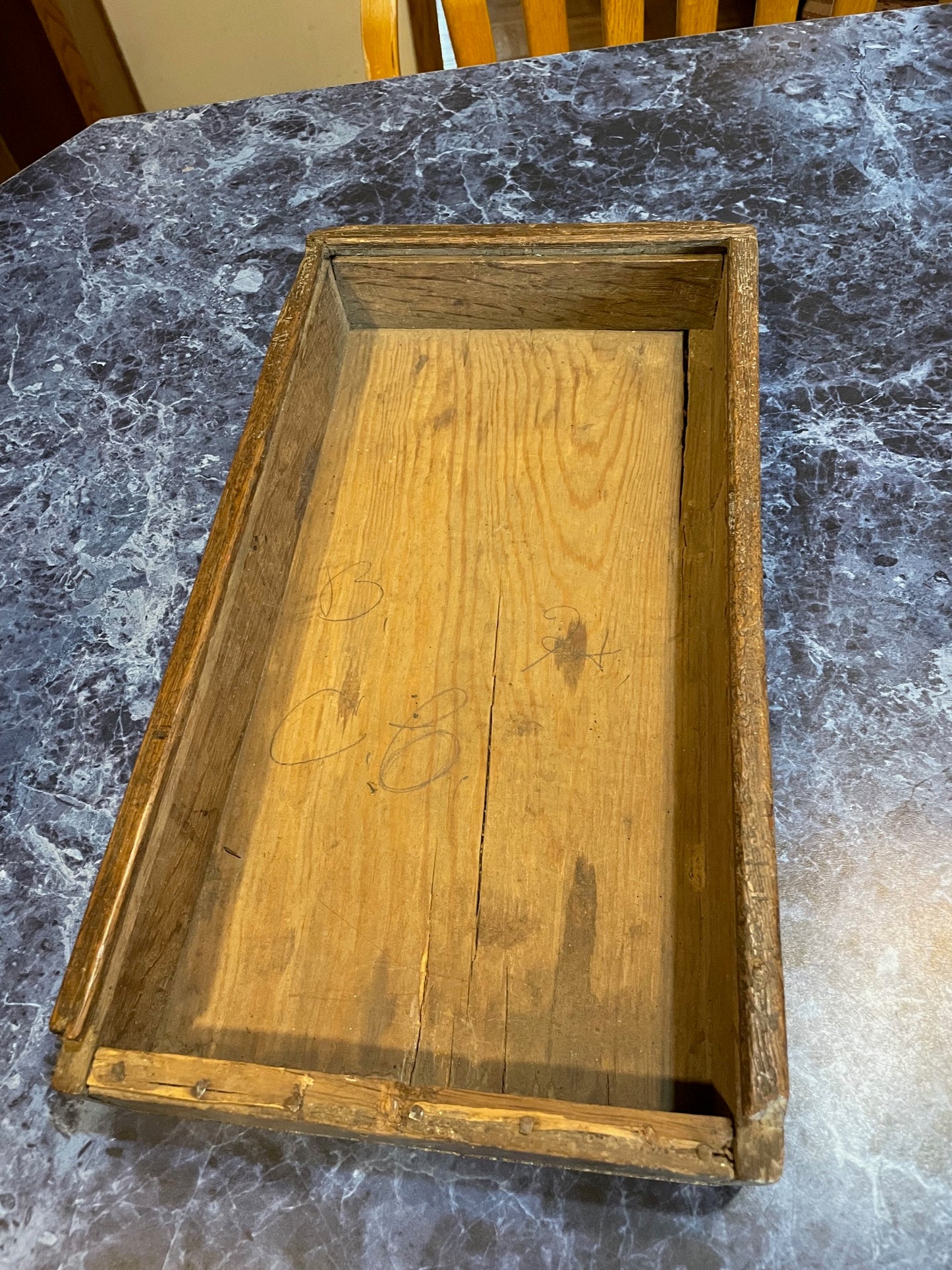 Antique Sliding Candle Box with Signature