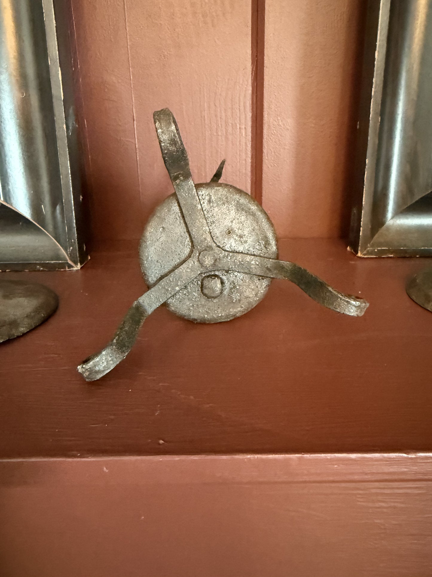 Rare 18th Century (1700s) Hand-forged Iron Spiral Courting Candle Holder