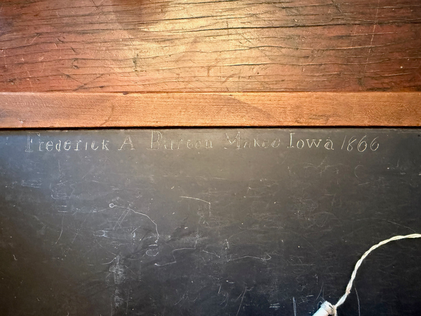 Antique 2-sided School Slate Chalkboard with Engraved name and date