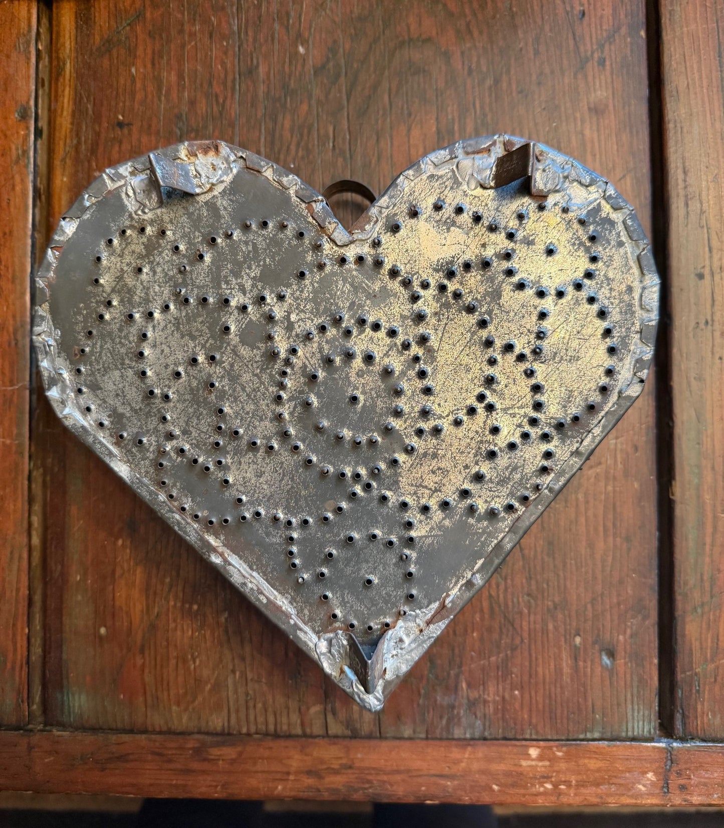 Very Rare Antique Punched Tin Cheese Mold