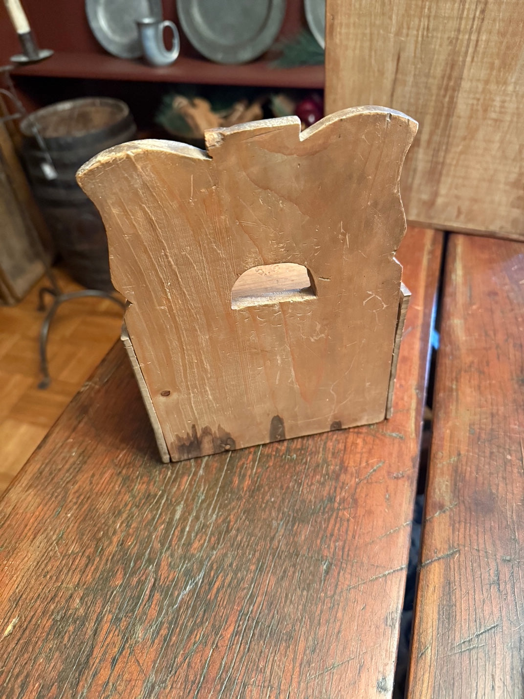 Early Primitive Wooden Salt Box